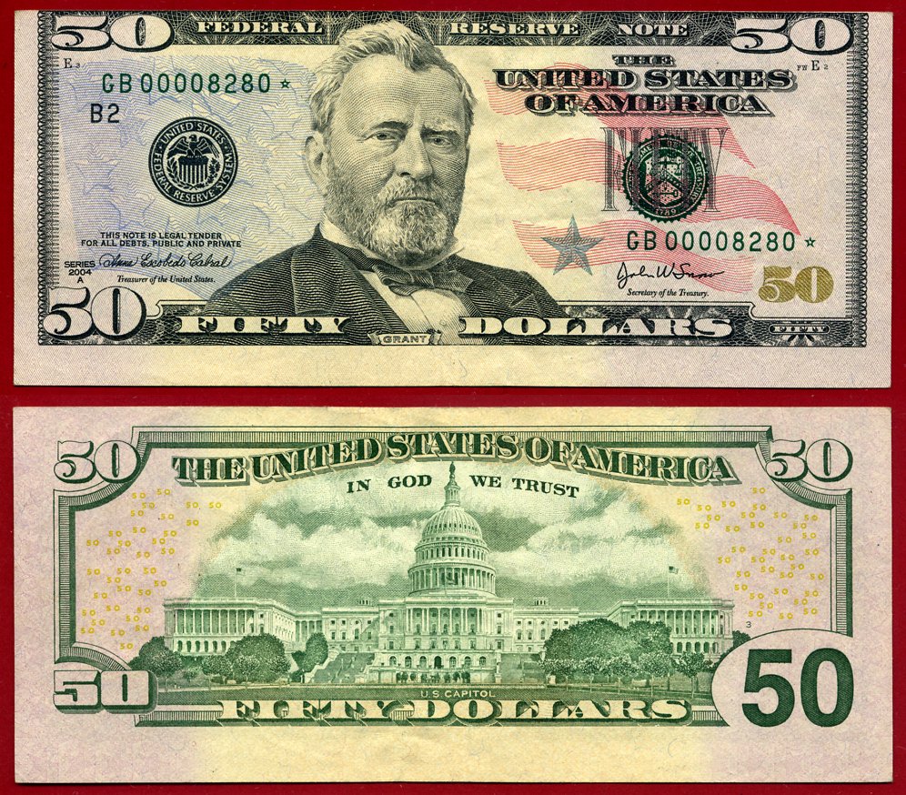 2004A $50 Federal Reserve Star Note Miss Cut GB Star Only 64,000 Printed