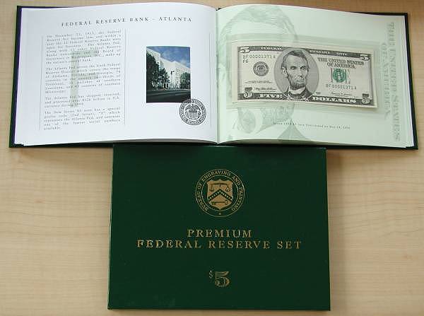 1999 $5 Premium Federal Reserve Set S/N 45