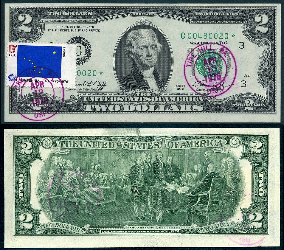1976 $2 Federal Reserve Star Note FR1935-C* S/N C00480020*