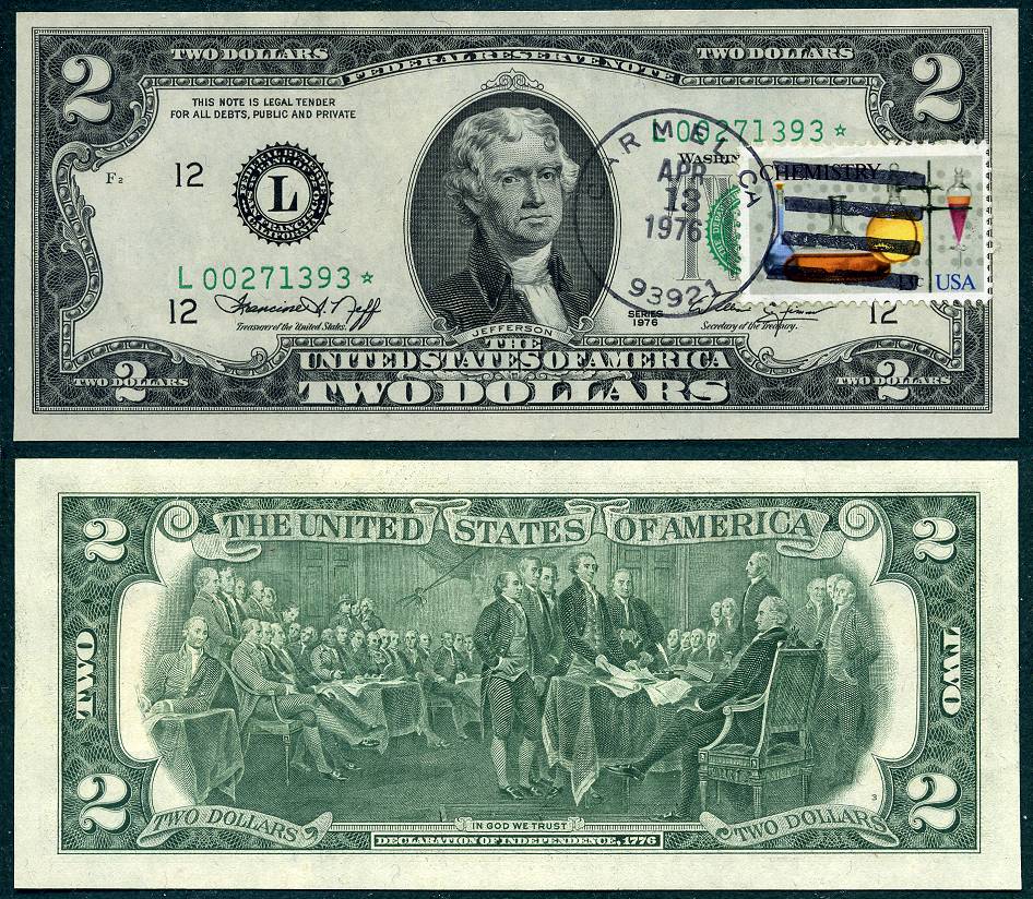 1976 $2 Federal Reserve Star Note FR1935-L* S/N L00271393*