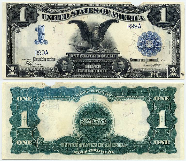 1899 $1 Silver Certificate "Black Eagle" FR-236 S/N R99A