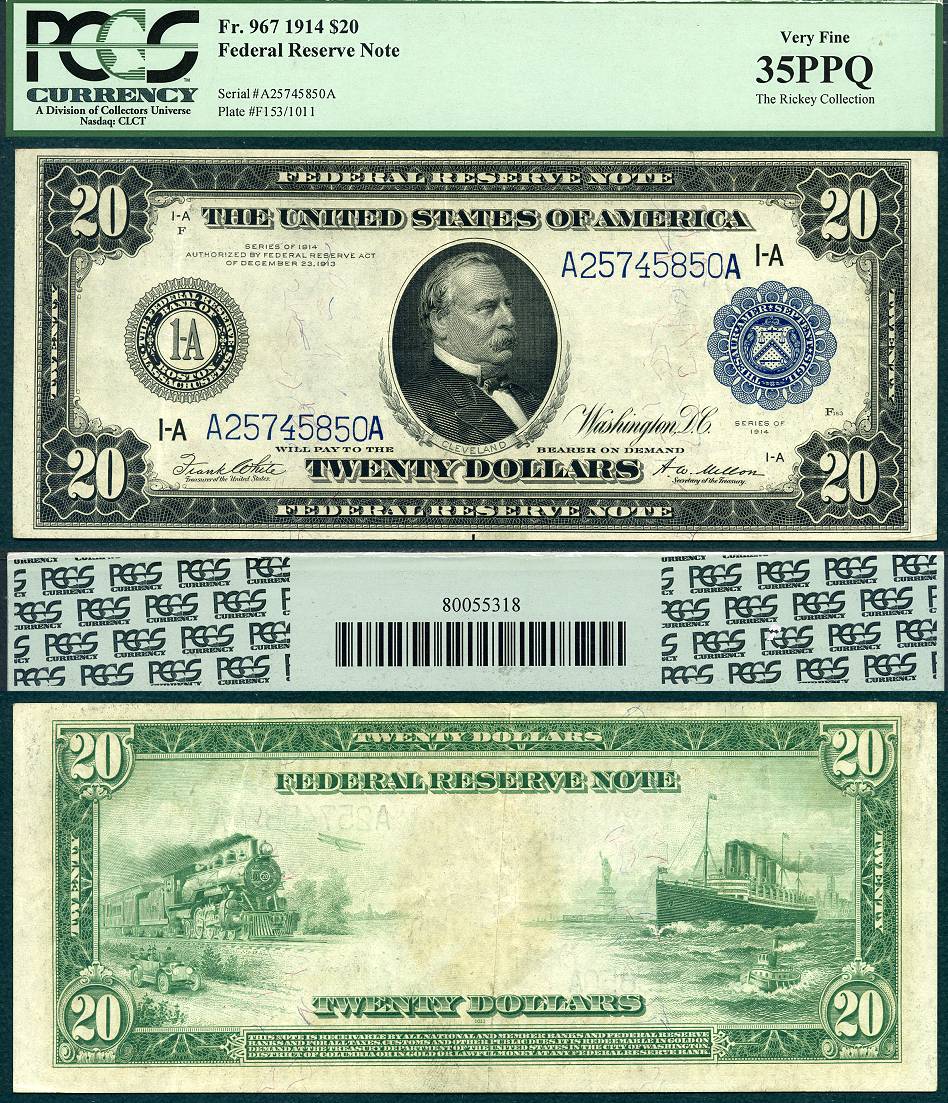 1914 $20 Federal Reserve Note FR-967