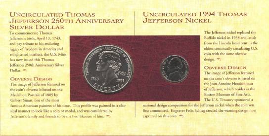 The Thomas Jefferson Coinage and Currency Set